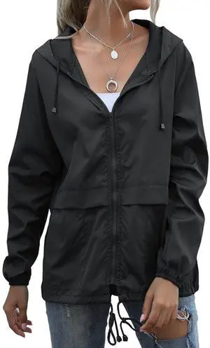 Rain Jackets for Women Waterproof Lightweight Windbreaker Rain Coats with Hood Active Packable Raincoat Black Medium Rain Jackets for Women Waterproof Lightweight Windbreaker Rain Coats with Hood Active Packable Raincoat Black Medium