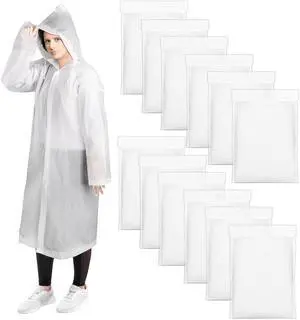 12 Pack Rain Ponchos for Adults, Reusable Raincoat with Drawstring Hood, Portable EVA Rain Jackets for Women Men, Waterproof Long Rain Cape, Emergency Poncho for Travel Camping Hiking Outdoor 12 Pack Rain Ponchos for Adults, Reusable Raincoat with Drawstring Hood, Portable EVA Rain Jackets for Women Men, Waterproof Long Rain Cape, Emergency Poncho for Travel Camping Hiking Outdoor