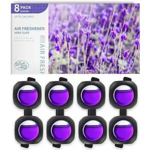 Car Air Freshener Vent Clips, 8 Pack, Provides Long-Lasting Scent, Up to 240 Days, Odor Eliminator (Lavender) Car Air Freshener Vent Clips, 8 Pack, Provides Long-Lasting Scent, Up to 240 Days, Odor Eliminator (Lavender)