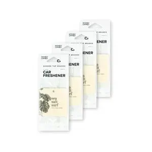 Sea Salt Surf Car Air Freshener, Hanging Paper Scent, 4 Pack Sea Salt Surf Car Air Freshener, Hanging Paper Scent, 4 Pack