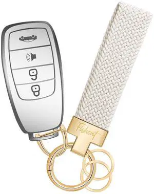 Stretchy Car Keychain, Nylon Braided Cool Key Chain for Women Men, Universal Key Fob Holder with 3 Keyrings, Anti-Lost D-Ring, Car Accessories, Starlight Stretchy Car Keychain, Nylon Braided Cool Key Chain for Women Men, Universal Key Fob Holder with 3 Keyrings, Anti-Lost D-Ring, Car Accessories, Starlight