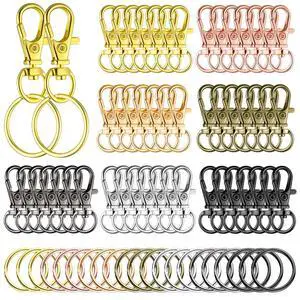 100 Pieces Swivel Clasps Set 50 Piece Lanyard Snap Hooks with 50 Piece Key Chain Rings, Lobster Keychain Clip Hooks Lobster Claw Clasps for Keychain Jewelry DIY (Multicolored) 100 Pieces Swivel Clasps Set 50 Piece Lanyard Snap Hooks with 50 Piece Key Chain Rings, Lobster Keychain Clip Hooks Lobster Claw Clasps for Keychain Jewelry DIY (Multicolored)