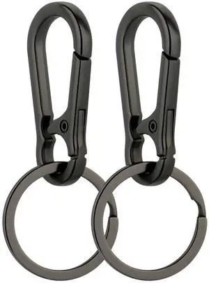 Metal Keychains Keyring Key Chain Ring Clip Holder Organizer for Home Car Keys Key Finder Women Men (2, Black) Metal Keychains Keyring Key Chain Ring Clip Holder Organizer for Home Car Keys Key Finder Women Men (2, Black)