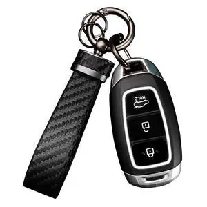 Leather Car Keychain,Carbon Fiber Key Fob with Anti-Lost D-Ring & Key Ring Leather Car Keychain,Carbon Fiber Key Fob with Anti-Lost D-Ring & Key Ring