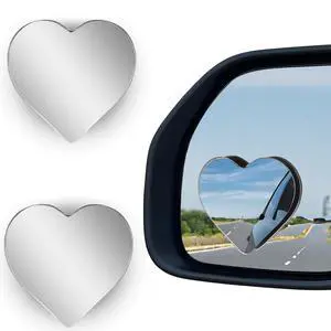 2Pcs Cars Heart Shaped Blind Spot Mirrors Car Side Mirror Blindspot Adjustabe Angle Removable Wide Angle Convex RearView Mirror for Enhanced Safety Universal Fit Stick, Car Accessories for Cars Suvs 2Pcs Cars Heart Shaped Blind Spot Mirrors Car Side Mirror Blindspot Adjustabe Angle Removable Wide Angle Convex RearView Mirror for Enhanced Safety Universal Fit Stick, Car Accessories for Cars Suvs