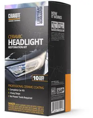 Ceramic Headlight Restoration Kit, No Power Tools, 10 Wipe Kit Ceramic Headlight Restoration Kit, No Power Tools, 10 Wipe Kit