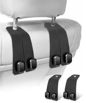 Car Hooks for Headrest, 2Pcs Seat Back Storage Hook Luxurious Leather 100% Metal Multifunctional Car Hanger & Holder for Heatrest, Seat, Bag, Purse (Black) Car Hooks for Headrest, 2Pcs Seat Back Storage Hook Luxurious Leather 100% Metal Multifunctional Car Hanger & Holder for Heatrest, Seat, Bag, Purse (Black)