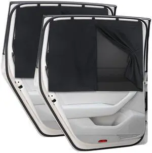 Car Window Shades, 2 PCS Magnetic Double Layer Auto Sun Shade for Side Windows Privacy Full Covers/Half Shade Options Back Car Window Curtains for Baby Protection Car Window Shades, 2 PCS Magnetic Double Layer Auto Sun Shade for Side Windows Privacy Full Covers/Half Shade Options Back Car Window Curtains for Baby Protection