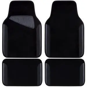 Waterproof Universal Fit Car Floor Mats, Faux Leather Car Carpet Mats, Black Car Mats with Anti-Slip Nibbs Backing & Driver Heel Pad Fit for SUV,Vans,sedans, Trucks,Set of 4pcs(All Black) Waterproof Universal Fit Car Floor Mats, Faux Leather Car Carpet Mats, Black Car Mats with Anti-Slip Nibbs Backing & Driver Heel Pad Fit for SUV,Vans,sedans, Trucks,Set of 4pcs(All Black)