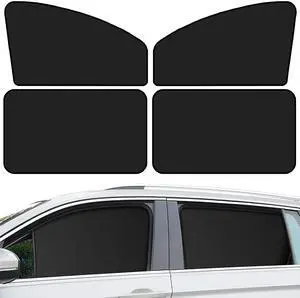 Car Window Sun Shades, Universal Interior Accessories - Double-Sided Black (4pcs) Car Window Sun Shades, Universal Interior Accessories - Double-Sided Black (4pcs)