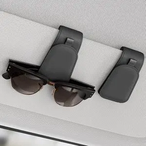 Magnetic Sunglass Holder for Car Visor, 2 Packs, Faux Leather Magnetic Sunglass Holder for Car Visor, 2 Packs, Faux Leather