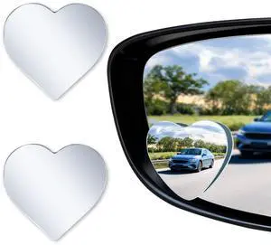 Blind Spot Mirrors, Heart Shaped HD Glass Frameless Convex Rear View Mirrors, Wide Angle Adjustable Stick for Side Mirror, Automotive Exterior Accessories for Car, SUV & Trucks, Pack of 2 Blind Spot Mirrors, Heart Shaped HD Glass Frameless Convex Rear View Mirrors, Wide Angle Adjustable Stick for Side Mirror, Automotive Exterior Accessories for Car, SUV & Trucks, Pack of 2