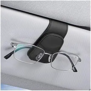 Sunglasses Holders for Car Sun Visor, Leather Magnetic Clip, Black Sunglasses Holders for Car Sun Visor, Leather Magnetic Clip, Black
