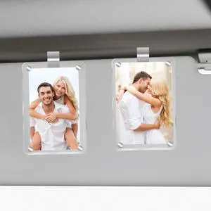 2Pcs Car Picture Holder, Acrylic Magnetic Personalized Photo Holder Car Accessories Car Photo Holder Car Visor Clip, Personalized Car Picture Frame, Suitable for Adding Family or Personal Photos 2Pcs Car Picture Holder, Acrylic Magnetic Personalized Photo Holder Car Accessories Car Photo Holder Car Visor Clip, Personalized Car Picture Frame, Suitable for Adding Family or Personal Photos