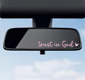 2 PCS Trust in God Rearview Mirror Decals, Automotive Vinyl Rear View Mirror Decorative Stickers, Waterproof Trust in God Stickers for Car Truck Laptop, Car Accessories (Pink) 2 PCS Trust in God Rearview Mirror Decals, Automotive Vinyl Rear View Mirror Decorative Stickers, Waterproof Trust in God Stickers for Car Truck Laptop, Car Accessories (Pink)