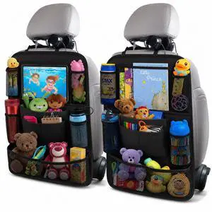Car Backseat Organizer with 10" Table Holder, 9 Storage Pockets Seat Back Protectors Kick Mats for Kids Toddlers, Travel Accessories, 2 Pack (Black) Car Backseat Organizer with 10" Table Holder, 9 Storage Pockets Seat Back Protectors Kick Mats for Kids Toddlers, Travel Accessories, 2 Pack (Black)