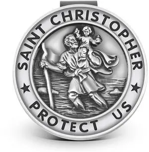 Saint Christopher Visor Clip Car Automotive Accessories Gift for New Driver Saint Christopher Visor Clip Car Automotive Accessories Gift for New Driver