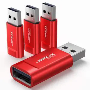 USB Data Blocker, USB A to USB A, Charge-Only, 4-Pack, Red USB Data Blocker, USB A to USB A, Charge-Only, 4-Pack, Red