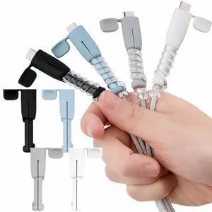 8PCS (4 Pairs) Charger Cable Protector - Silicone Non-Slip Cord Saver Compatible with Lightning & USB-C Type-C Cables, 2-in-1 Dustproof Cord Organizer and Cable Protection, Multicolor Wire Protector 8PCS (4 Pairs) Charger Cable Protector - Silicone Non-Slip Cord Saver Compatible with Lightning & USB-C Type-C Cables, 2-in-1 Dustproof Cord Organizer and Cable Protection, Multicolor Wire Protector