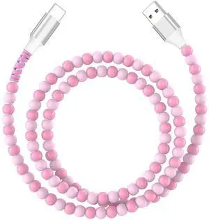 3FT USB-A to USB-C Fast Charging Cable Beaded &Data Sync Women Girl 3FT USB-A to USB-C Fast Charging Cable Beaded &Data Sync Women Girl