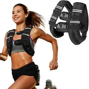 Weighted Vest with Two Adjustment Straps for Men Women, 8lbs/12lbs/16lbs/20lbs Weight Vest with Reflective Stripes for Workout, Strength Training, Running, Fitness, Muscle Building, Weight Loss Weighted Vest with Two Adjustment Straps for Men Women, 8lbs/12lbs/16lbs/20lbs Weight Vest with Reflective Stripes for Workout, Strength Training, Running, Fitness, Muscle Building, Weight Loss