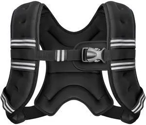 Weighted Vest, 6lb/8lb/10lb/12lb/15lb/18lb/20lb/24lb/30lb for Men Women, Reflective Stripe Adjustable Buckle, Comfortable Durable Rucking Vest for Walking Running Strength Training, 8LBS-Black Weighted Vest, 6lb/8lb/10lb/12lb/15lb/18lb/20lb/24lb/30lb for Men Women, Reflective Stripe Adjustable Buckle, Comfortable Durable Rucking Vest for Walking Running Strength Training, 8LBS-Black