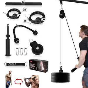 Fitness LAT and Lift Pulley System, Dual Cable Machine(70'' and 90'') with Upgraded Loading Pin for Triceps Pull Down, Biceps Curl, Back, Forearm, Shoulder-Home Gym Equipment(Patent) Fitness LAT and Lift Pulley System, Dual Cable Machine(70'' and 90'') with Upgraded Loading Pin for Triceps Pull Down, Biceps Curl, Back, Forearm, Shoulder-Home Gym Equipment(Patent)