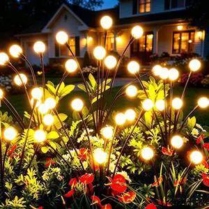 Solar Lights Outdoor Waterproof 4 Pack of 32 LEDs Garden Patio Firefly Decoration Unique Gifts Women Grandparents Solar Lights Outdoor Waterproof 4 Pack of 32 LEDs Garden Patio Firefly Decoration Unique Gifts Women Grandparents