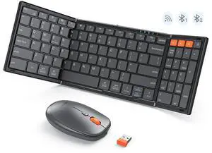 Foldable Keyboard and Mouse Combo, Bluetooth Portable Set Foldable Keyboard and Mouse Combo, Bluetooth Portable Set