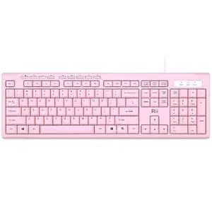 RK907 Ultra-Slim Compact USB Wired Keyboard for MAC and PC-Pink RK907 Ultra-Slim Compact USB Wired Keyboard for MAC and PC-Pink
