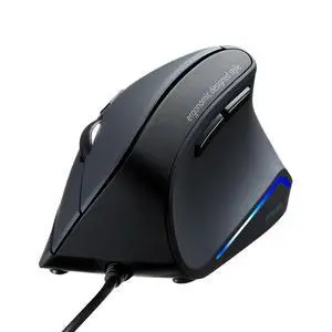 Wired Ergonomic Mouse, 55° Vertical Mouse with LED Light, Black Wired Ergonomic Mouse, 55° Vertical Mouse with LED Light, Black
