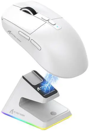 ATTACK SHARK X6 Wireless Gaming Mouse with Magnetic RGB Charging Base,White ATTACK SHARK X6 Wireless Gaming Mouse with Magnetic RGB Charging Base,White
