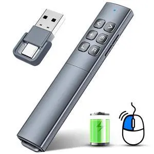 Presentation Clicker with Air Mouse, RF 2.4GHz PowerPoint Clicker for PPT Presentation Clicker with Air Mouse, RF 2.4GHz PowerPoint Clicker for PPT