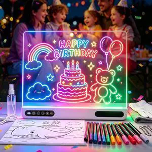 LED Drawing Board for Kids, Rechargeable Pad with 14 Light Modes LED Drawing Board for Kids, Rechargeable Pad with 14 Light Modes