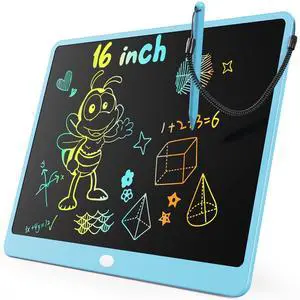LCD Writing Tablet, 16 Inch Colorful Doodle Board Drawing Tablet, Erasable Reusable Electronic Drawing Pads, Educational and Learning Toy for 3-6 Years Old Boy and Girls LCD Writing Tablet, 16 Inch Colorful Doodle Board Drawing Tablet, Erasable Reusable Electronic Drawing Pads, Educational and Learning Toy for 3-6 Years Old Boy and Girls
