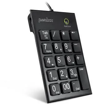 Peripad-202H Wired Slim Numeric Keypad, X Type Scissor Keys with 2 USB Hubs and Tab Key, Black Peripad-202H Wired Slim Numeric Keypad, X Type Scissor Keys with 2 USB Hubs and Tab Key, Black