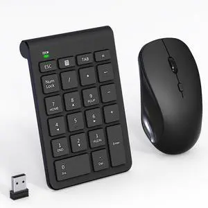 Wireless Mouse and Number Pad Combo - 22 Key USB Keypad and 3 Adjustable DPI Silent Mouse, 2.4GHz Ultra Slim & Portable Numeric Keypad and Mouse Set for Laptop, PC, Desktop, Notebook, One USB Receiver Wireless Mouse and Number Pad Combo - 22 Key USB Keypad and 3 Adjustable DPI Silent Mouse, 2.4GHz Ultra Slim & Portable Numeric Keypad and Mouse Set for Laptop, PC, Desktop, Notebook, One USB Receiver