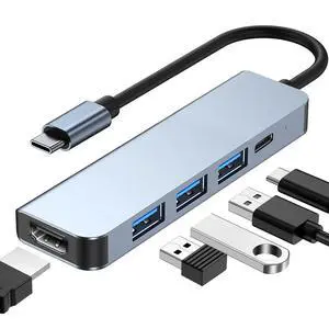5 in 1 USB C Hub with 4K HDMI, 100W Power Port USB C Adapter Multiport Adapter, USB C Hub for Laptop MacBook iPad Pro, USB C to HDMI Adapter with USB 3.0 5Gbps and 2 USB Ports, Type C Docking Station 5 in 1 USB C Hub with 4K HDMI, 100W Power Port USB C Adapter Multiport Adapter, USB C Hub for Laptop MacBook iPad Pro, USB C to HDMI Adapter with USB 3.0 5Gbps and 2 USB Ports, Type C Docking Station