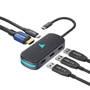 Type C 5 in 1 Wozoyo Docking Station with USB 5Gbps (3.2 Gen 1), 2XUSB 2.0, 4K@60Hz HDMI, and PD 100W Compact USB-C Hub, Portable Design, Compatibility with macOS, Windows, Android, and iOS Type C 5 in 1 Wozoyo Docking Station with USB 5Gbps (3.2 Gen 1), 2XUSB 2.0, 4K@60Hz HDMI, and PD 100W Compact USB-C Hub, Portable Design, Compatibility with macOS, Windows, Android, and iOS