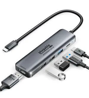 USB C Hub, 5-in-1 USB Hub for PC, 4K@60Hz HDMI Multiport Adapter USB C Hub, 5-in-1 USB Hub for PC, 4K@60Hz HDMI Multiport Adapter