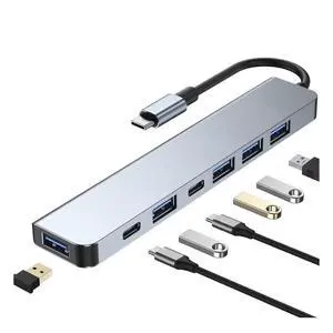 7 in 1 USB C Docking Station, Multi-Port Type C Adapter with USB 3.0 Port, Fast Charging Port, Compatible with Laptop, Computer, Tablet, Keyboard and More 7 in 1 USB C Docking Station, Multi-Port Type C Adapter with USB 3.0 Port, Fast Charging Port, Compatible with Laptop, Computer, Tablet, Keyboard and More