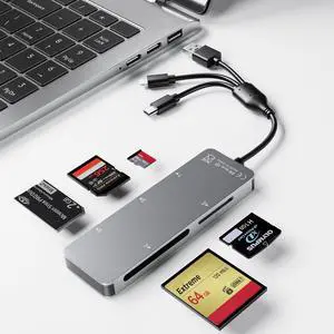 Memory Stick pro Duo Adapter 5-in-1 Multi Memory Card Reader Supports SD/TF/CF/MS/XD Picture Card for PC/USB-C/iPhone, Lightning+USB A+USB C Memory Stick pro Duo Reader for iPhone Memory Stick pro Duo Adapter 5-in-1 Multi Memory Card Reader Supports SD/TF/CF/MS/XD Picture Card for PC/USB-C/iPhone, Lightning+USB A+USB C Memory Stick pro Duo Reader for iPhone
