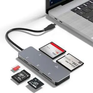 CFast Card Reader, USB C CFast 2.0 Card Reader 5Gbps 5-in-1 Memory Card Reader for CF/SD/Micro SD(TF)/XD Cards, Simultaneous Read & Write 5 Cards, Individual LED for SanDisk, Lexar, Transcend Card CFast Card Reader, USB C CFast 2.0 Card Reader 5Gbps 5-in-1 Memory Card Reader for CF/SD/Micro SD(TF)/XD Cards, Simultaneous Read & Write 5 Cards, Individual LED for SanDisk, Lexar, Transcend Card