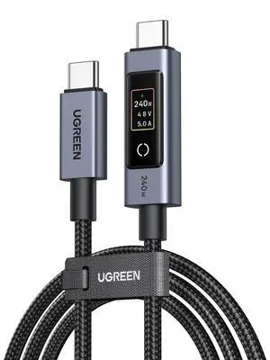Nexode 240W USB-C to USB-C Cable with TFT Smart Display, 6.6ft Nexode 240W USB-C to USB-C Cable with TFT Smart Display, 6.6ft