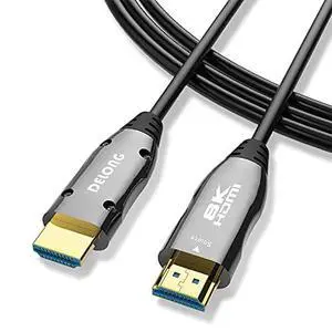 HDMI 2.1 Fiber Optic Cable - 50ft, 8K@60Hz, 4K@120Hz, 48Gbps, eARC Compatible with PS5, Xbox, RTX 3080 3090, Roku, 8K TV - Black HDMI 2.1 Fiber Optic Cable - 50ft, 8K@60Hz, 4K@120Hz, 48Gbps, eARC Compatible with PS5, Xbox, RTX 3080 3090, Roku, 8K TV - Black