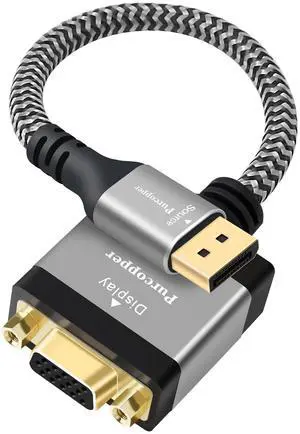 DisplayPort to VGA Adapter, DP Male (Source) to VGA Female (Screen) Gold-Plated Plug & Aluminum shell Converter Connector Supports 1080p@60Hz Compatible with Monitor, PC, Laptop, Desktop, Projector DisplayPort to VGA Adapter, DP Male (Source) to VGA Female (Screen) Gold-Plated Plug & Aluminum shell Converter Connector Supports 1080p@60Hz Compatible with Monitor, PC, Laptop, Desktop, Projector