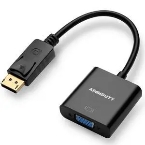 Displayport to VGA adapter, Gold Plated DP Male to VGA Female Converter Displayport to VGA adapter, Gold Plated DP Male to VGA Female Converter