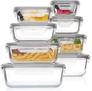 8 Pack Glass Food Storage Containers with Airtight Lids 8 Pack Glass Food Storage Containers with Airtight Lids