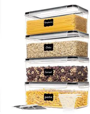 Pasta Storage Containers, 4 Pack, 3.2L Airtight Canisters Pasta Storage Containers, 4 Pack, 3.2L Airtight Canisters