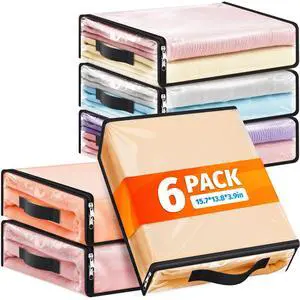 Clear Sheet Storage Bags, 6 Pack, 15.7 x 13.8 x 3.9 in Clear Sheet Storage Bags, 6 Pack, 15.7 x 13.8 x 3.9 in